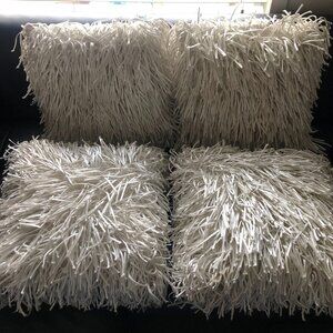 White Fringe Pillows | Cynthia Rowley